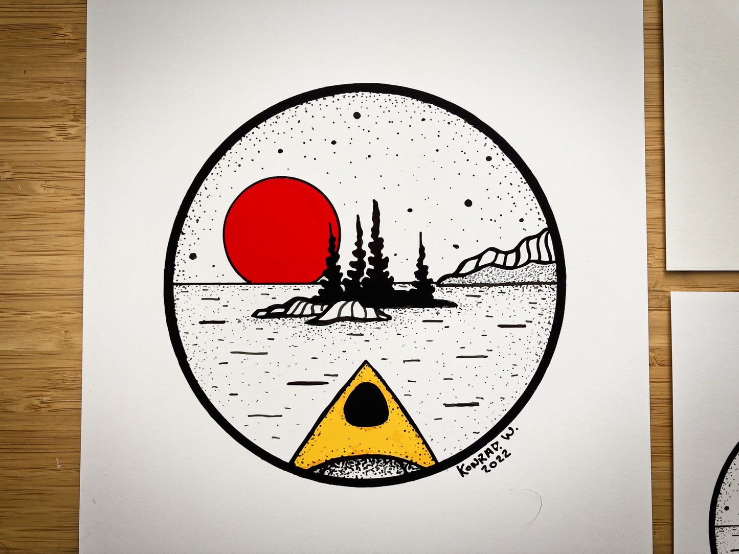Kayaking - Pen and Ink PRINT