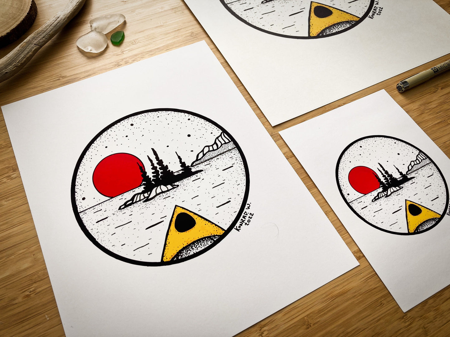 Kayaking - Pen and Ink PRINT