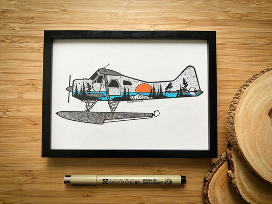 Beaver Floatplane - Pen and Ink PRINT