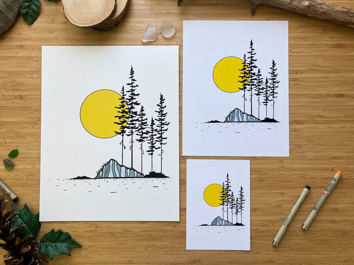 Rocky Island - Pen and Ink PRINT
