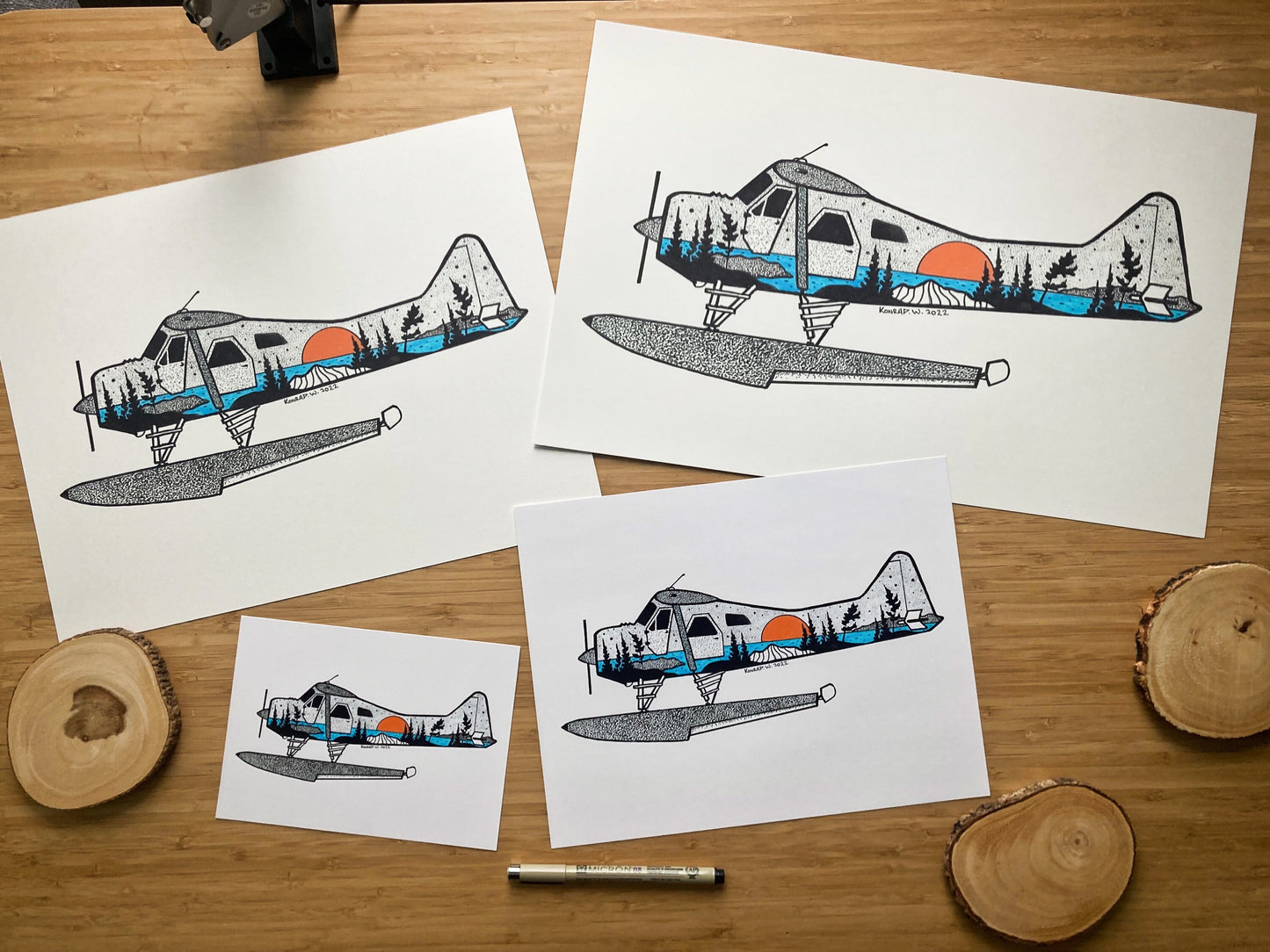 Beaver Floatplane - Pen and Ink PRINT