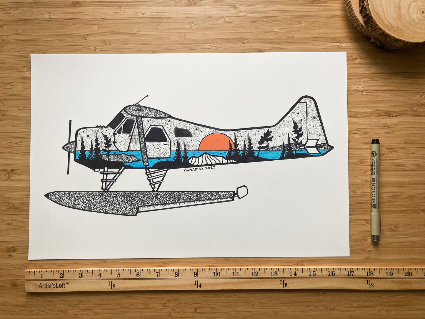 Beaver Floatplane - Pen and Ink PRINT