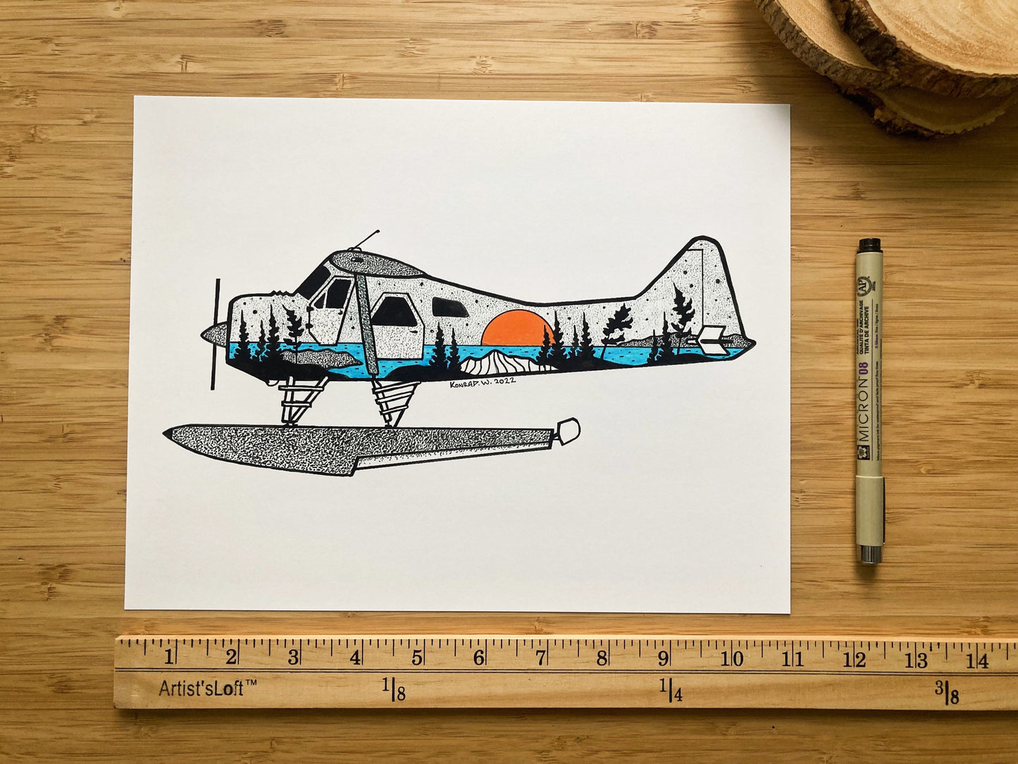 Beaver Floatplane - Pen and Ink PRINT