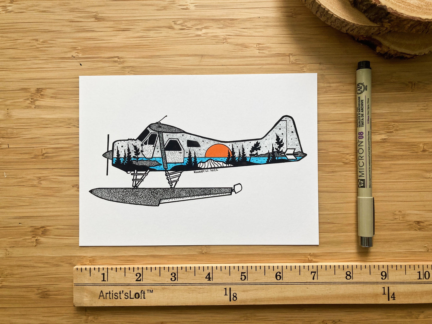Beaver Floatplane - Pen and Ink PRINT