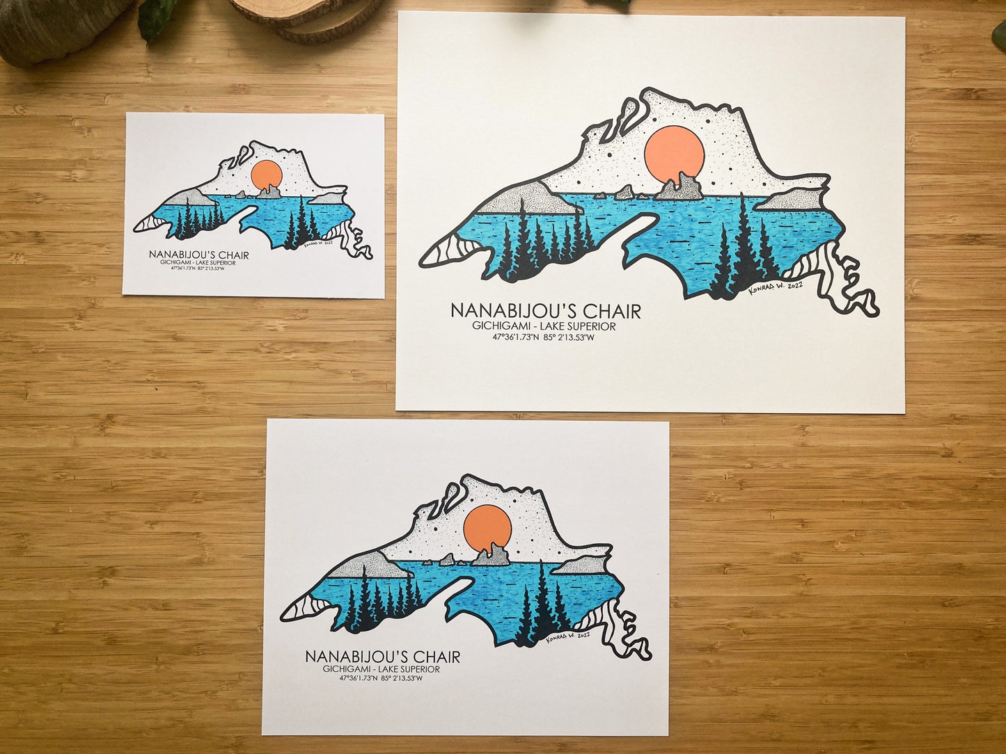 Lake Superior, Nanabijou’s Chair Edition - Pen and Ink PRINT