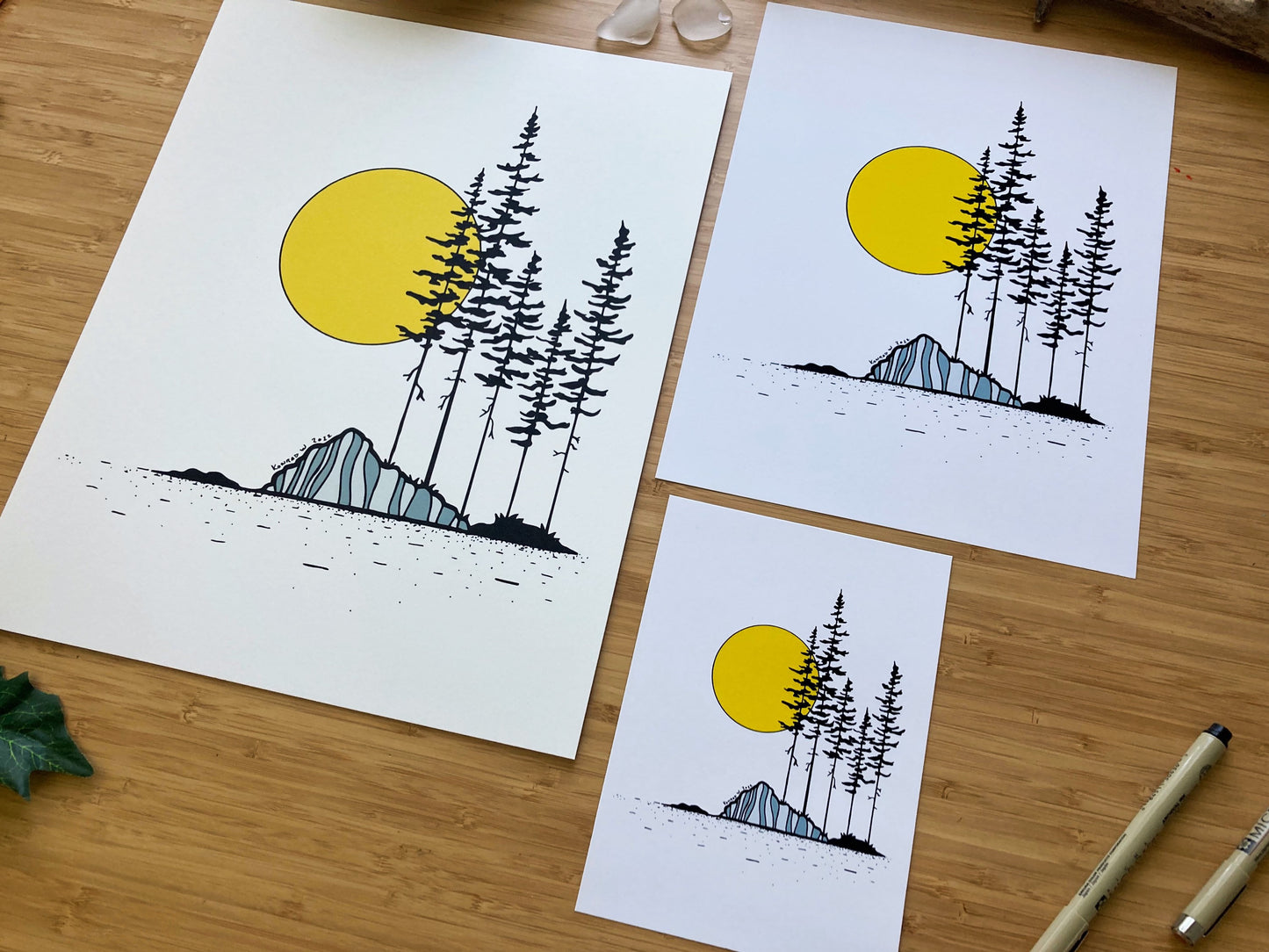 Rocky Island - Pen and Ink PRINT
