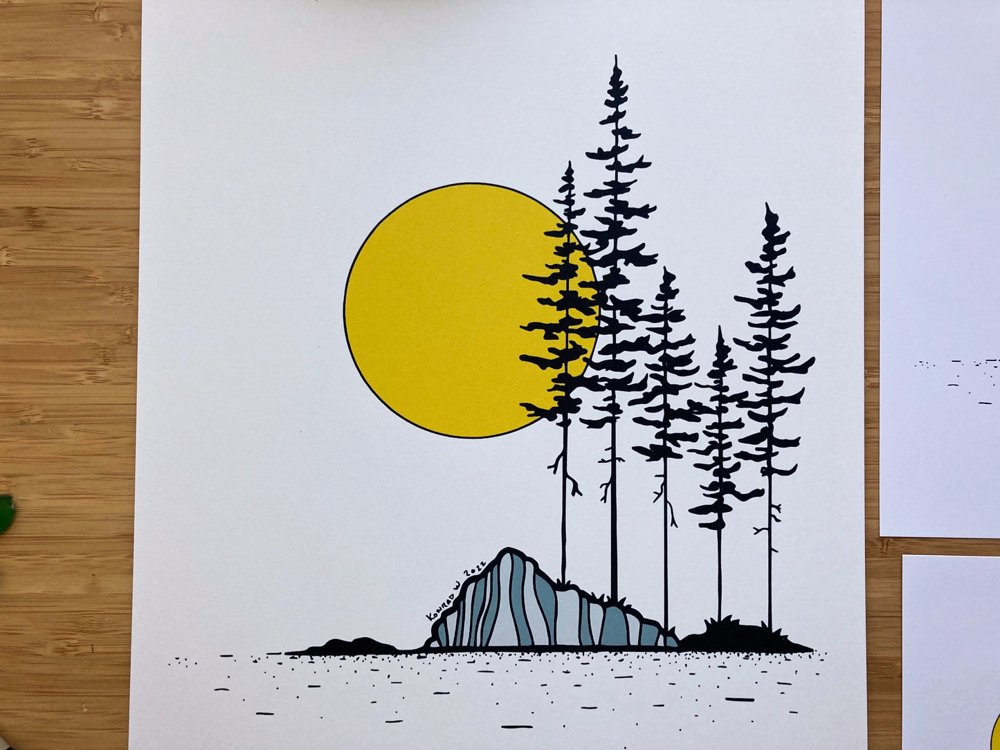 Rocky Island - Pen and Ink PRINT
