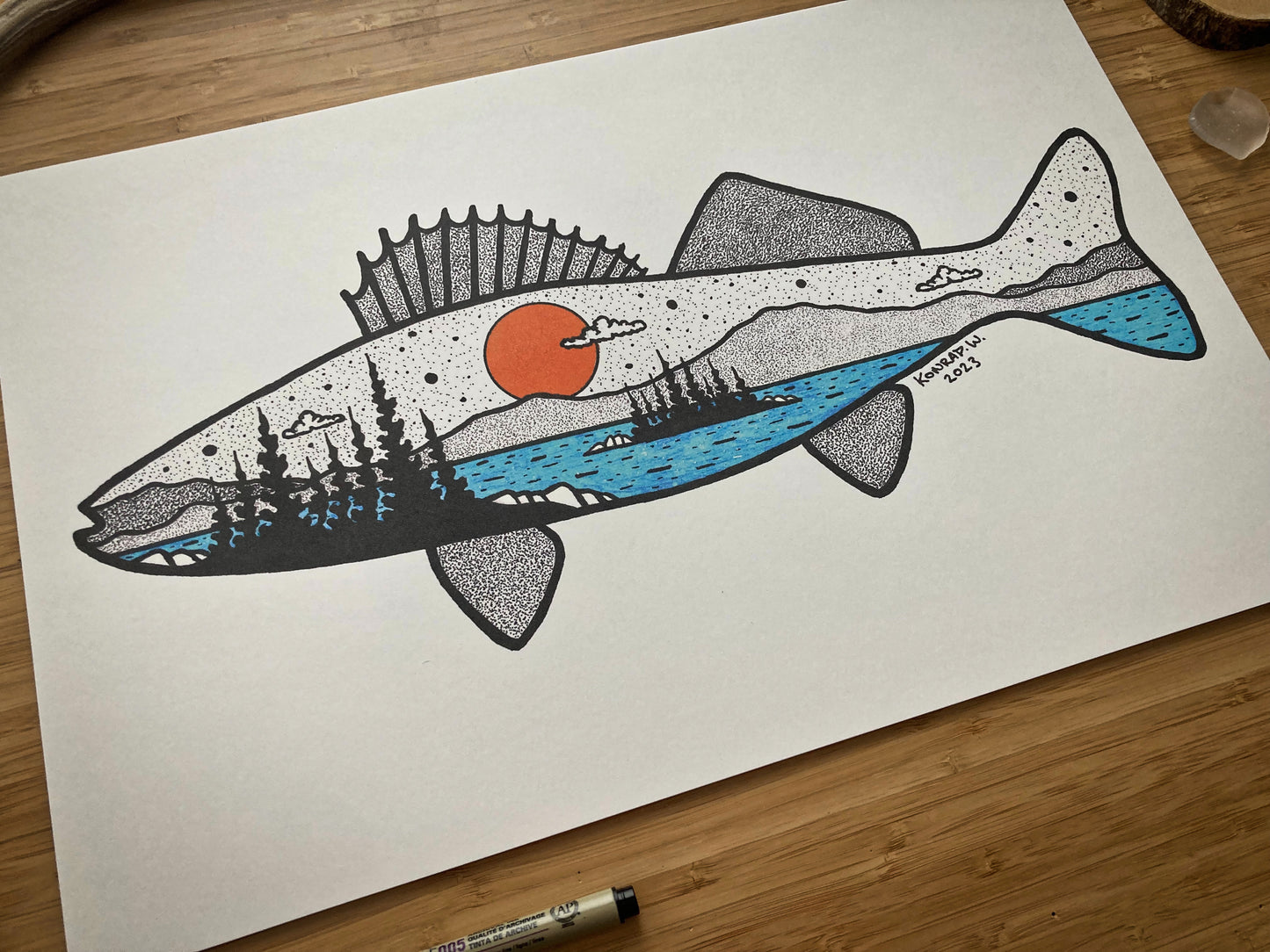 Walleye - Pen and Ink PRINT