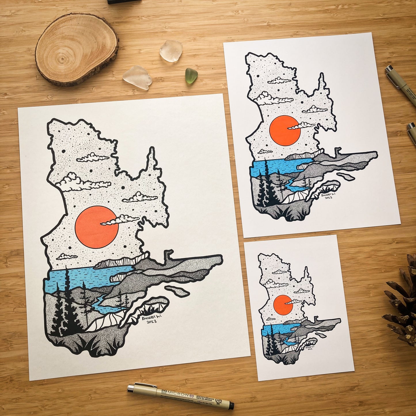 The Province of Quebec - Pen and Ink PRINT