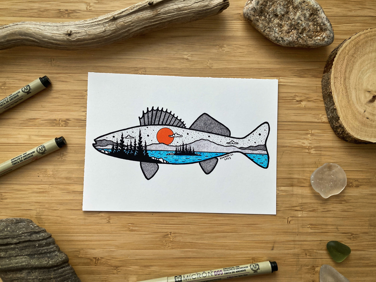 Walleye - Pen and Ink PRINT