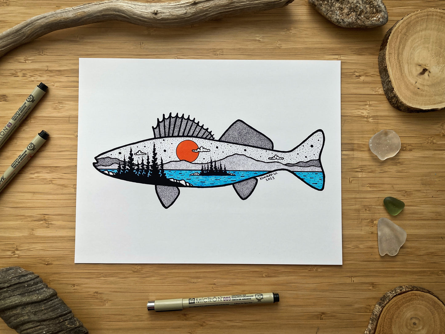 Walleye - Pen and Ink PRINT