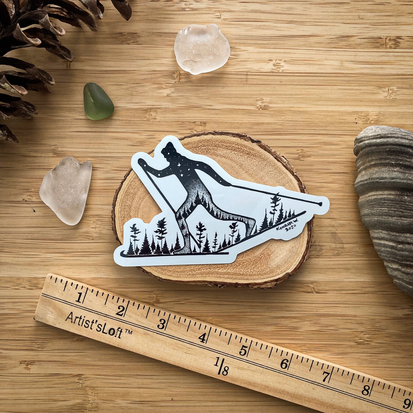 Cross Country Skier Sticker