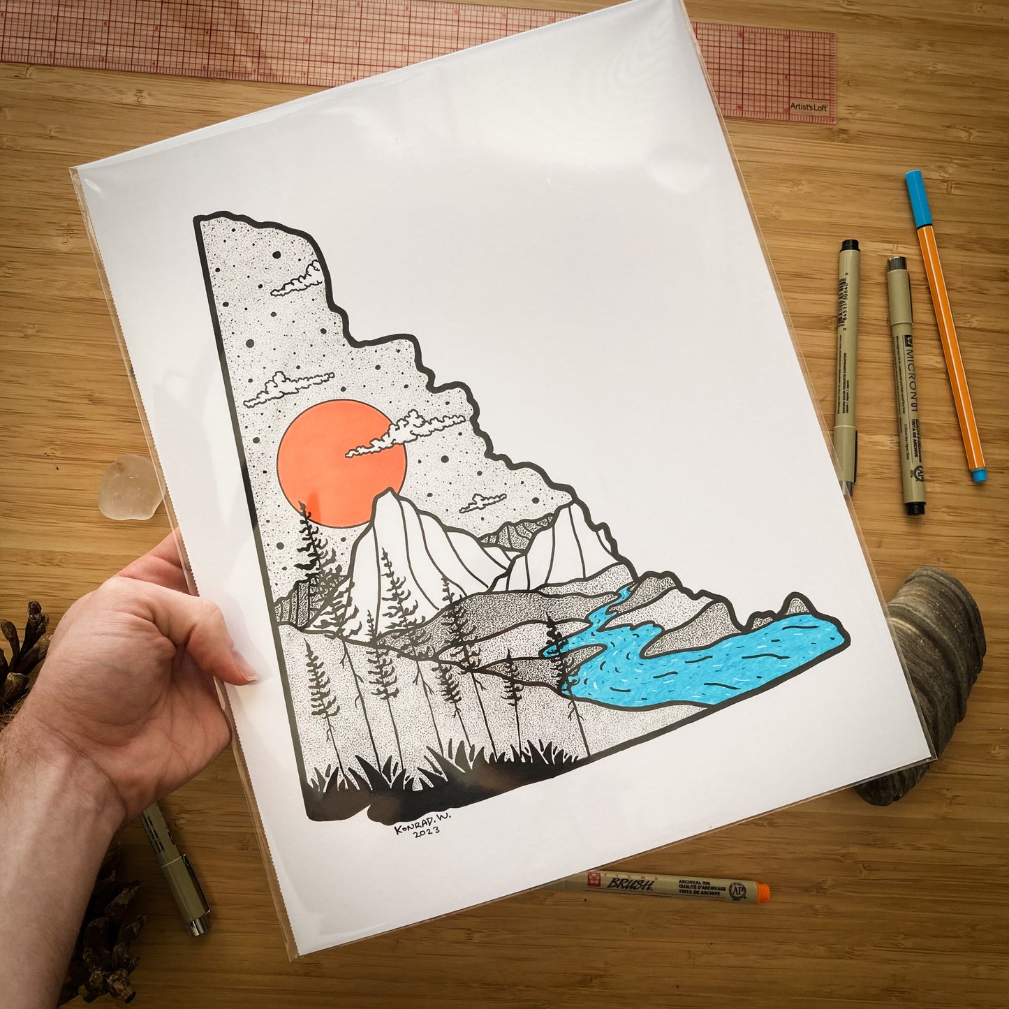 The Yukon Territory - 11x14 ORIGINAL Pen and Ink Illustration