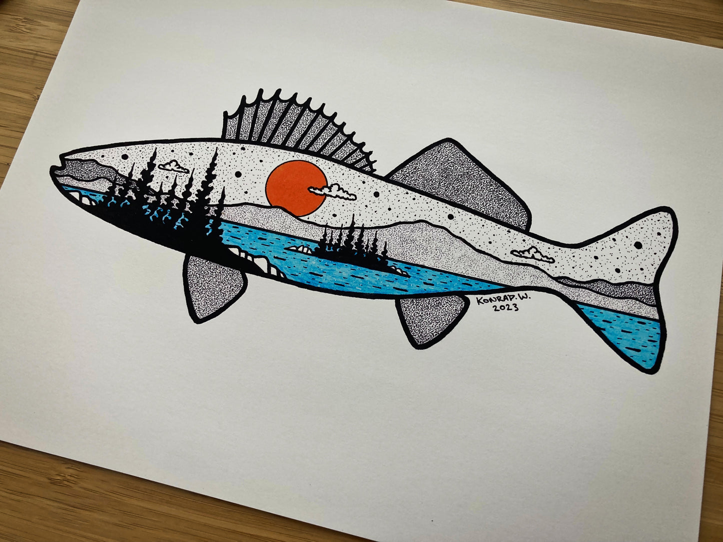 Walleye - Pen and Ink PRINT
