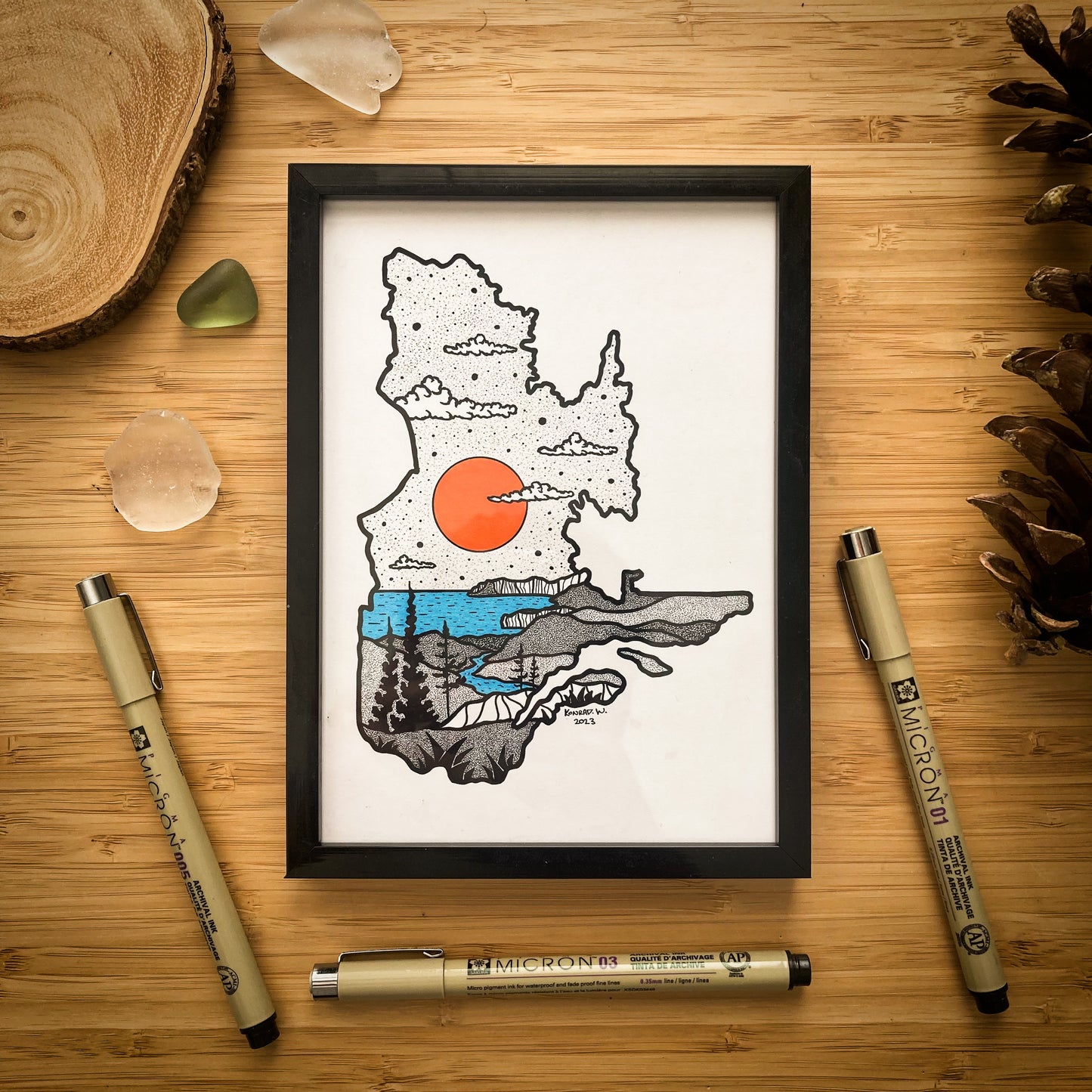 The Province of Quebec - Pen and Ink PRINT