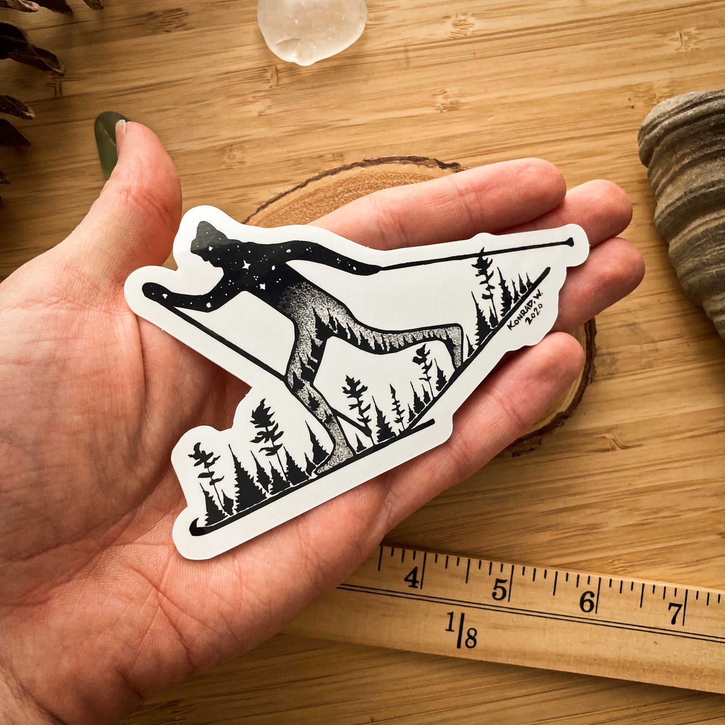 Cross Country Skier Sticker