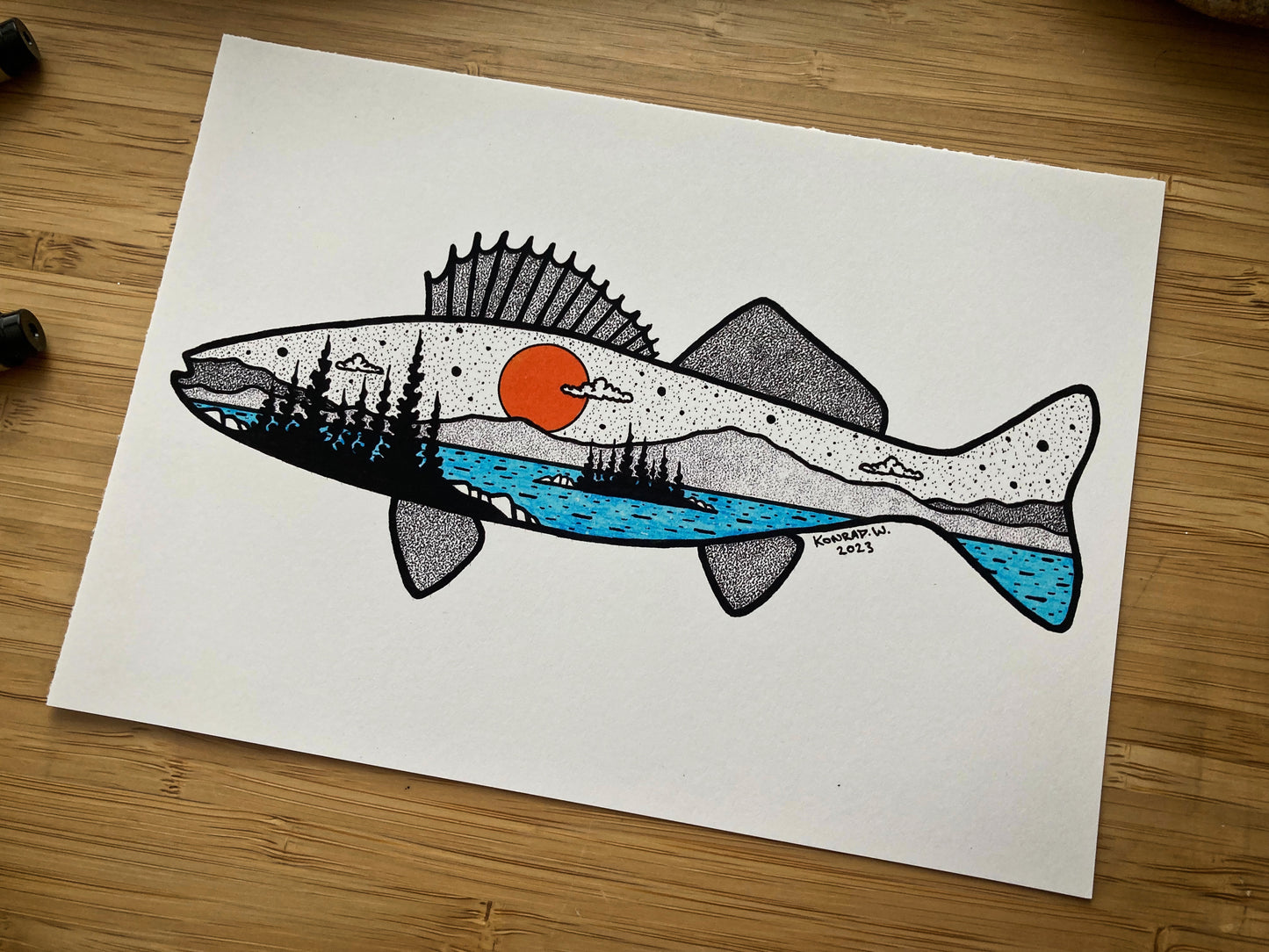 Walleye - Pen and Ink PRINT
