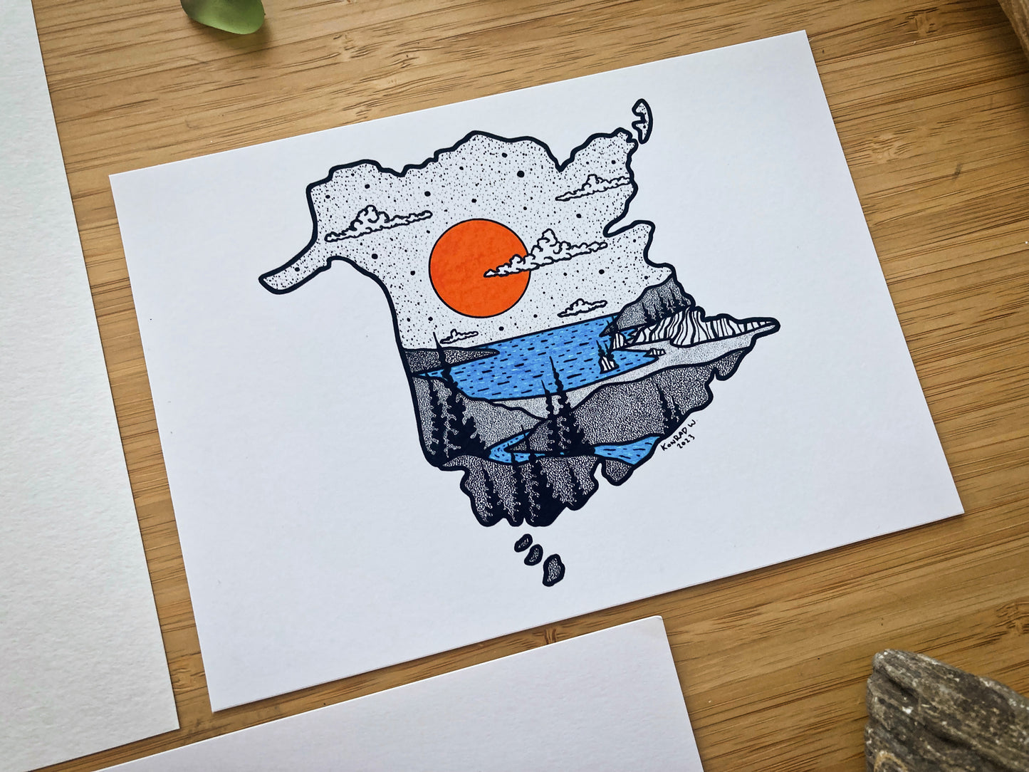 The Province of New Brunswick - Pen and Ink PRINT