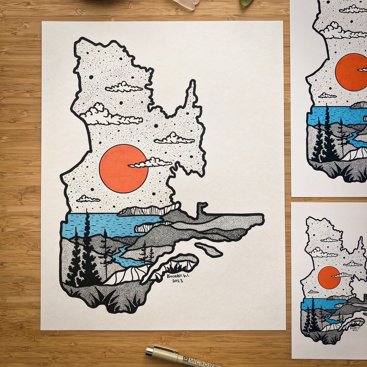 The Province of Quebec - Pen and Ink PRINT