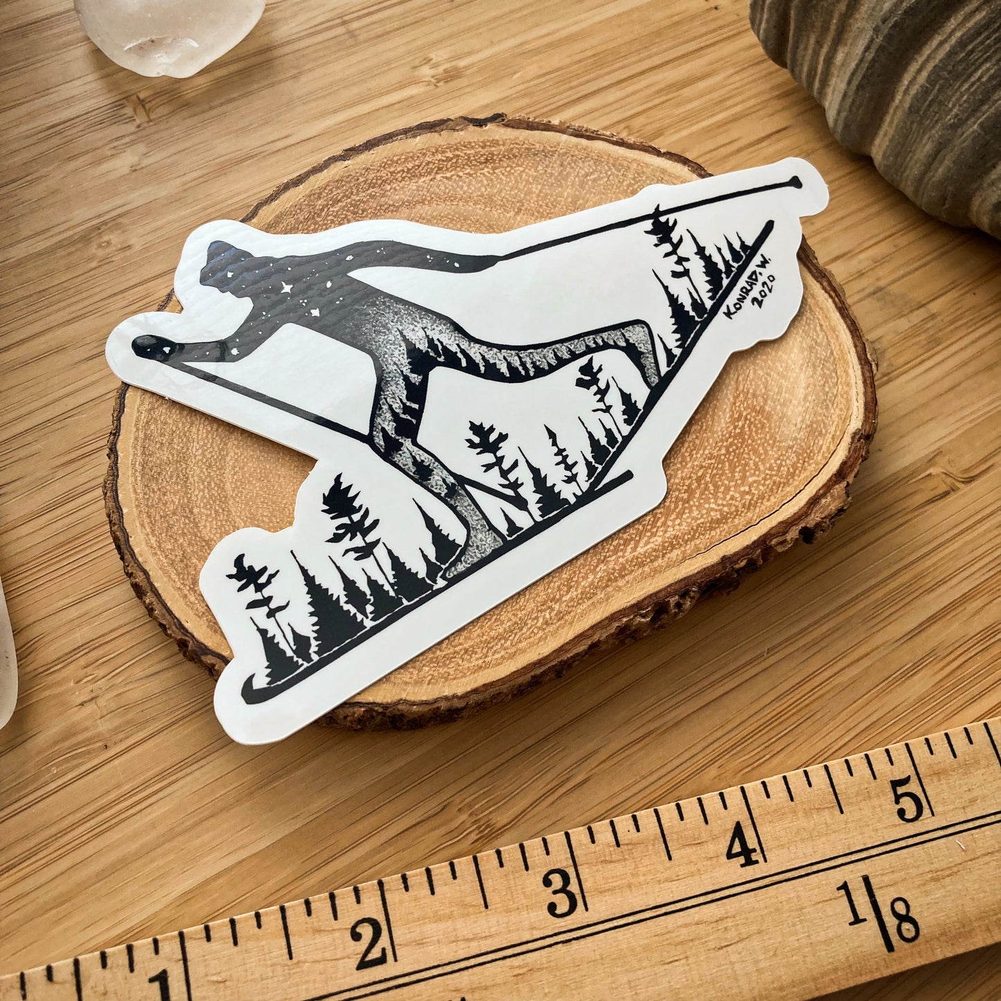 Cross Country Skier Sticker