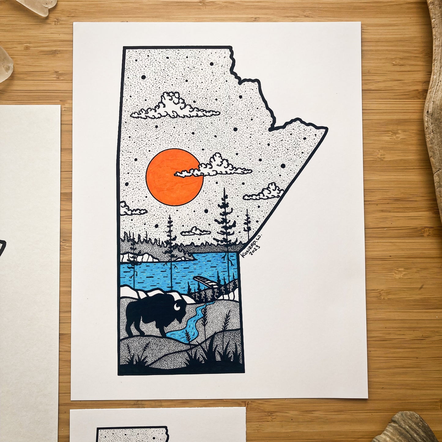 The Province of Manitoba - Pen and Ink PRINT