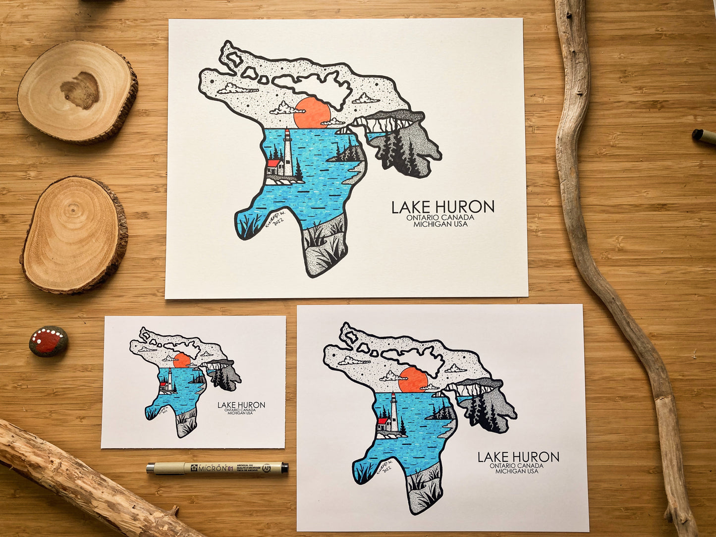 Lake Huron - Pen and Ink PRINT (2022)