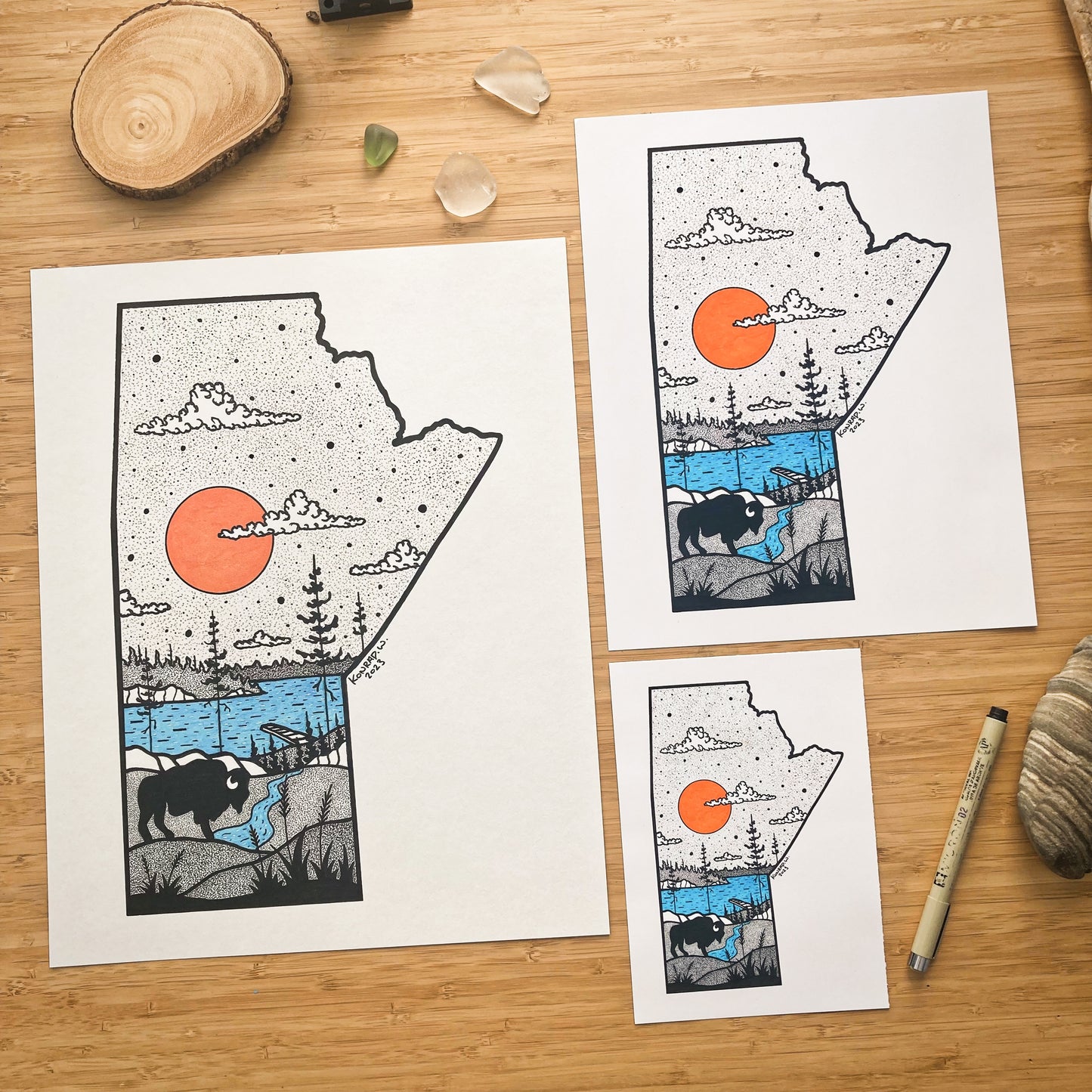 The Province of Manitoba - Pen and Ink PRINT