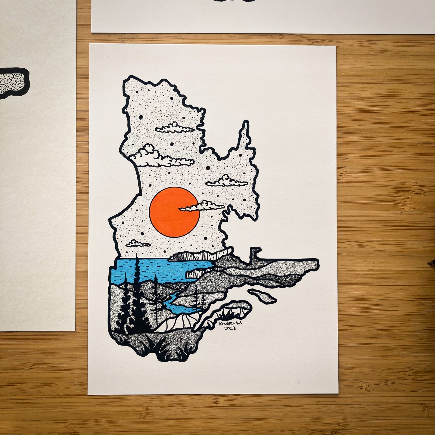 The Province of Quebec - Pen and Ink PRINT