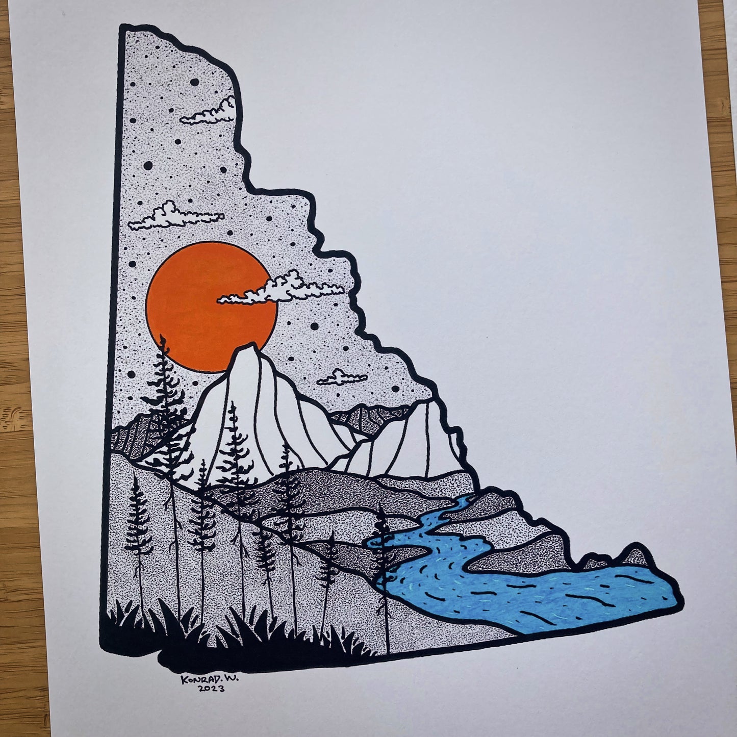 The Yukon Territory - Pen and Ink PRINT