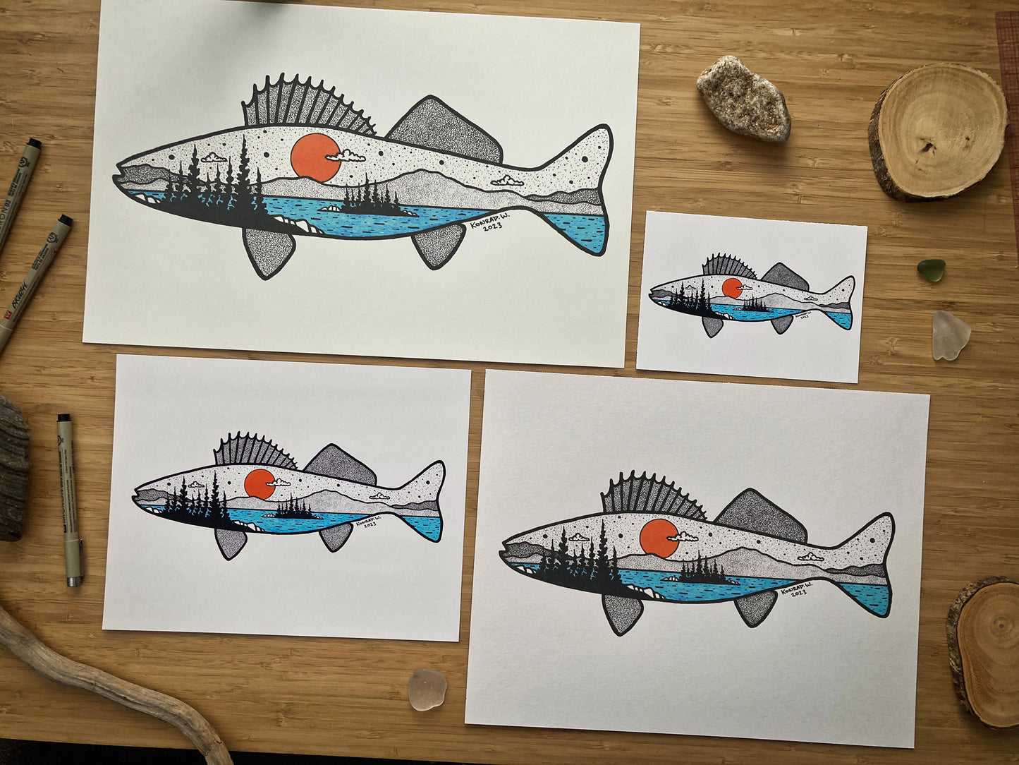 Walleye - Pen and Ink PRINT