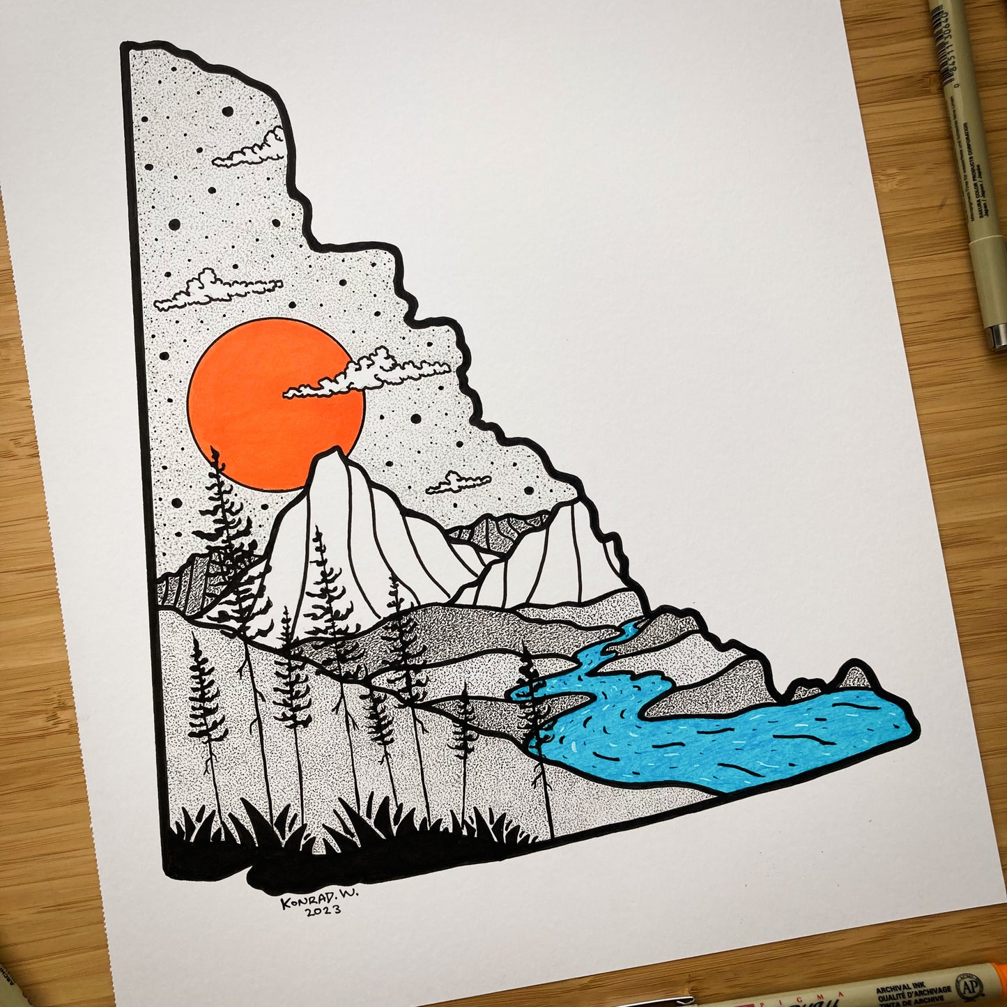 The Yukon Territory - 11x14 ORIGINAL Pen and Ink Illustration
