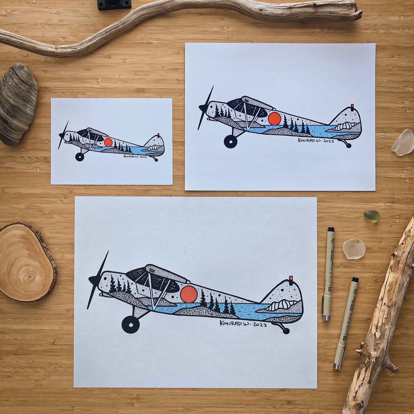 Piper Bushplane - Pen and Ink PRINT