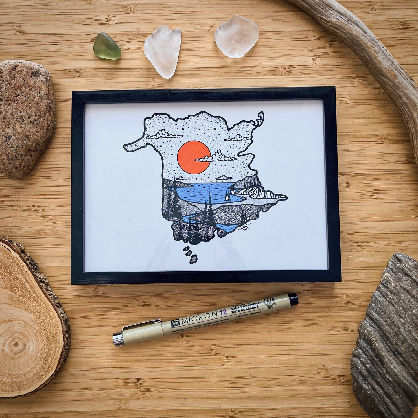 The Province of New Brunswick - Pen and Ink PRINT