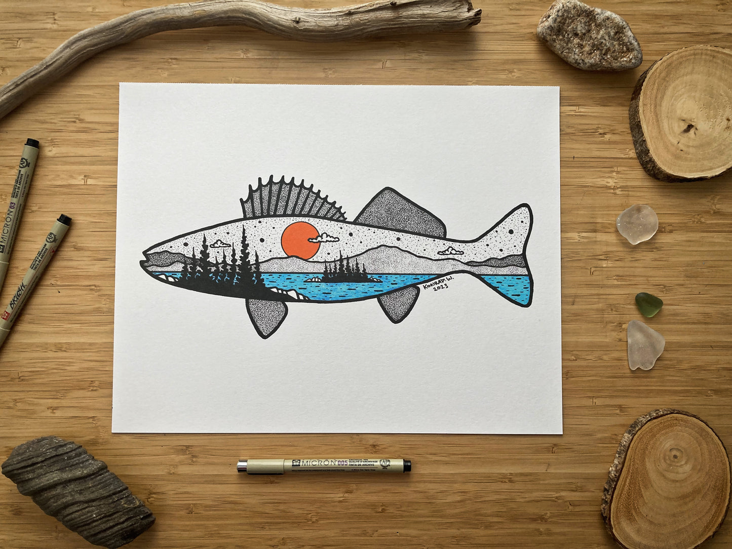 Walleye - Pen and Ink PRINT