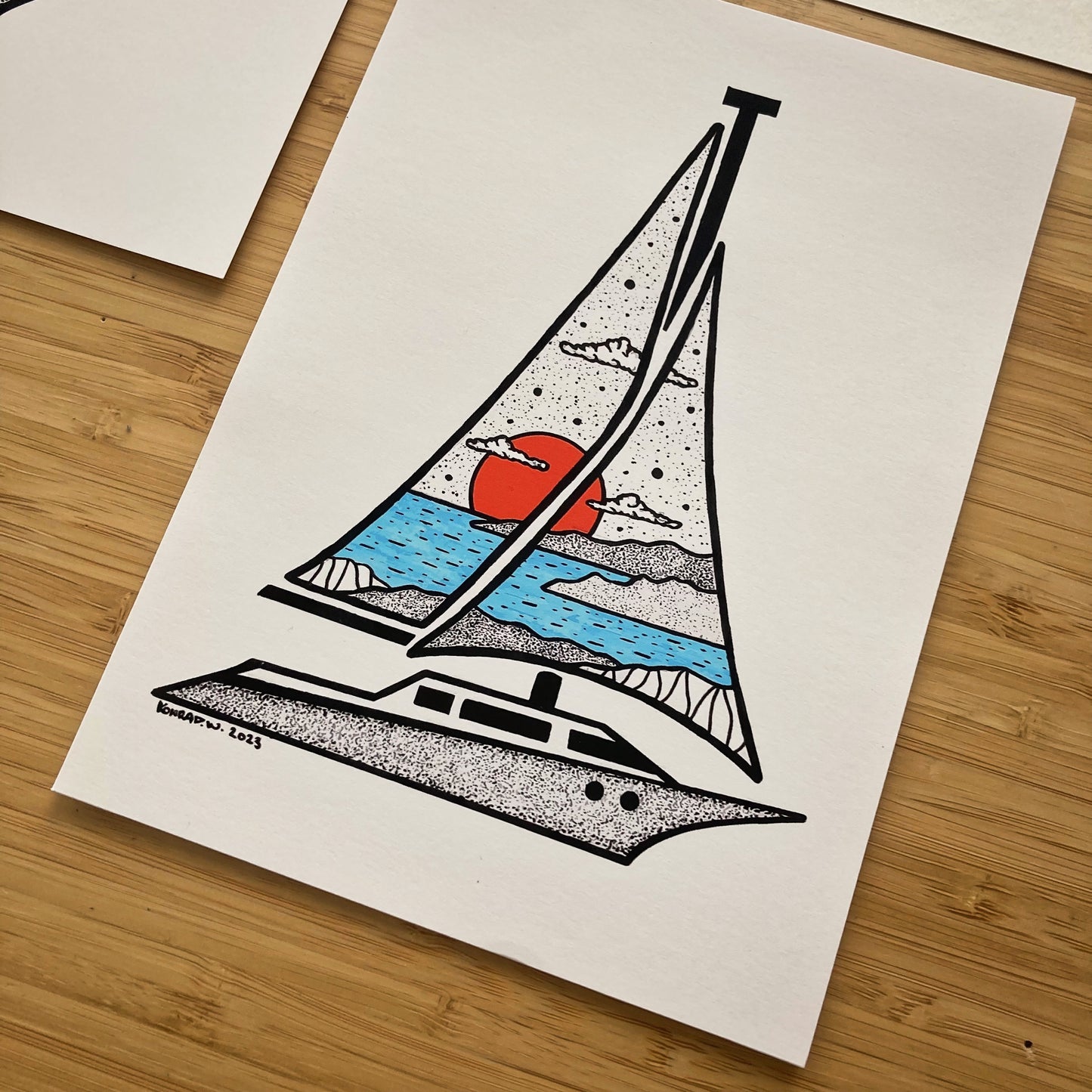 Sailboat - Pen and Ink PRINT