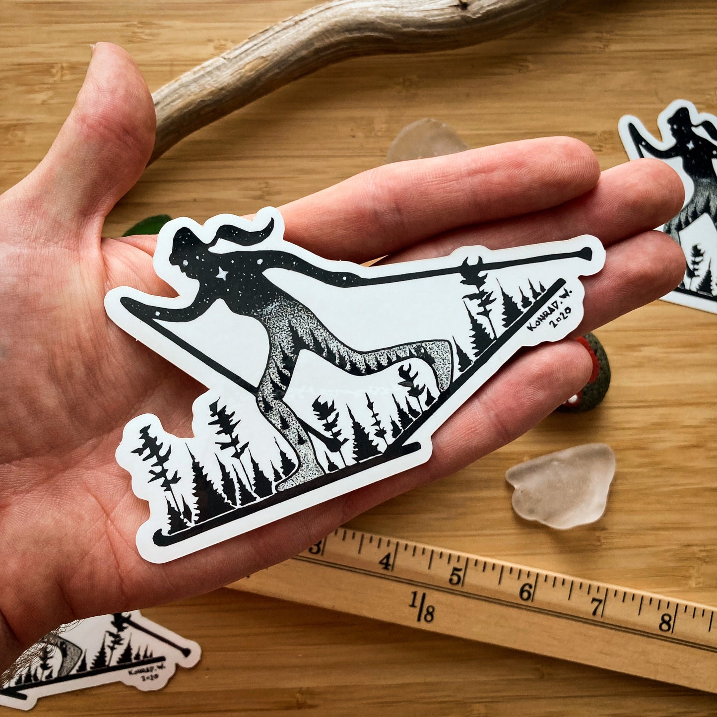 Female Cross Country Skier Sticker