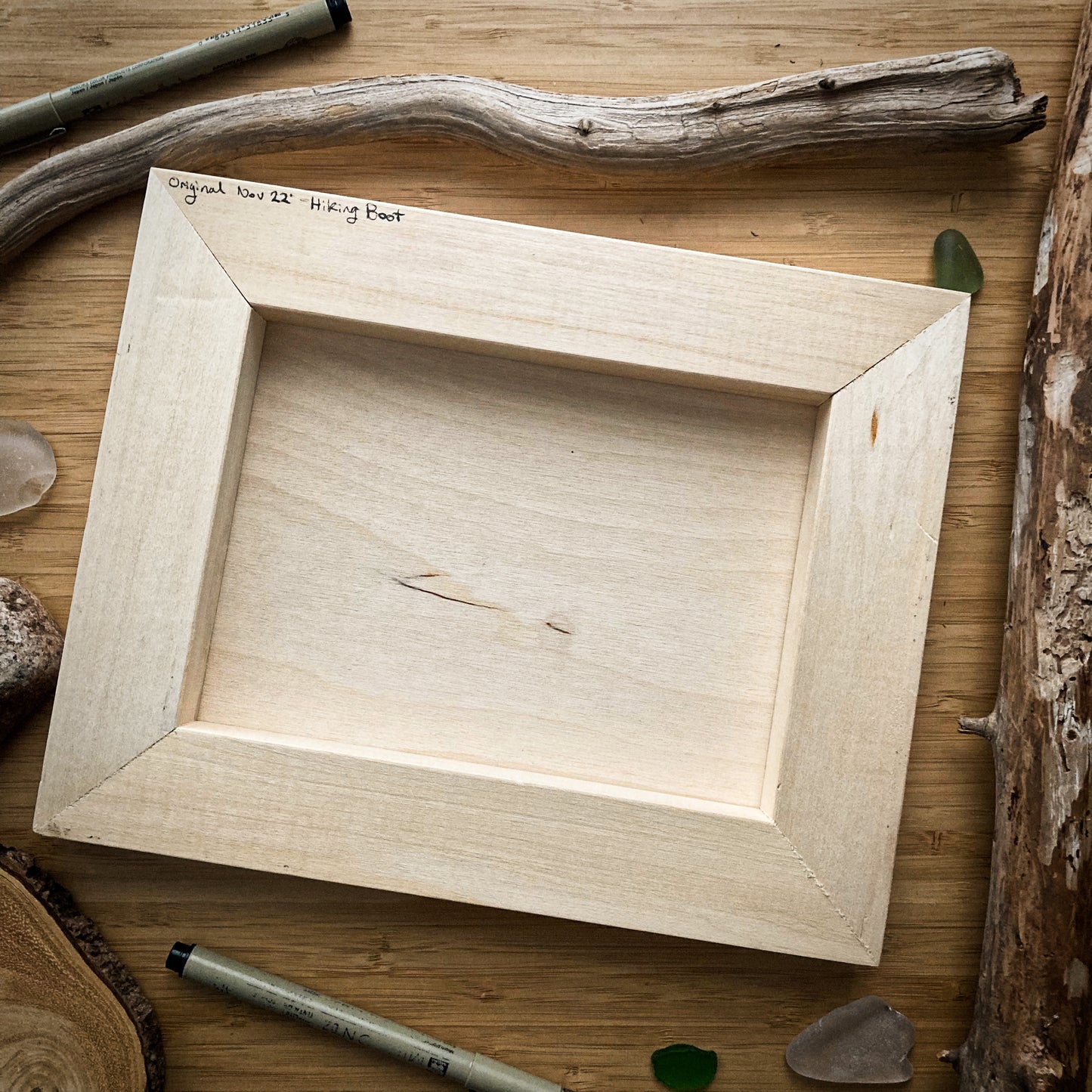 Hiking Boot - ORIGINAL 8x10 Wood Panel Illustration