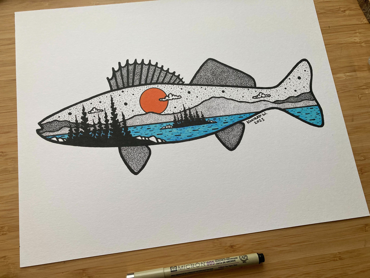 Walleye - Pen and Ink PRINT