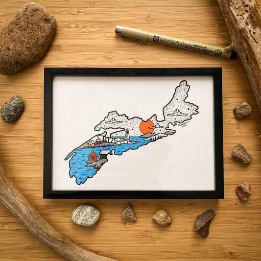 The Province of Nova Scotia - Pen and Ink PRINT