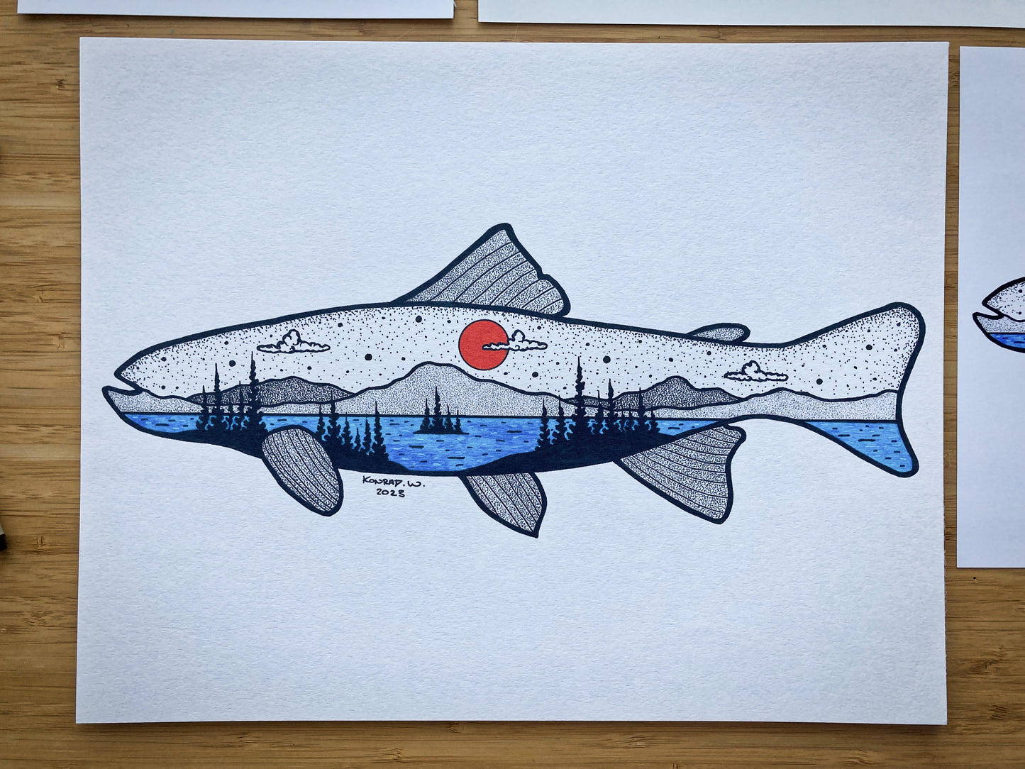 Lake Trout - Pen and Ink PRINT