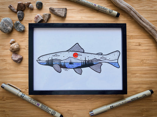 Lake Trout - Pen and Ink PRINT