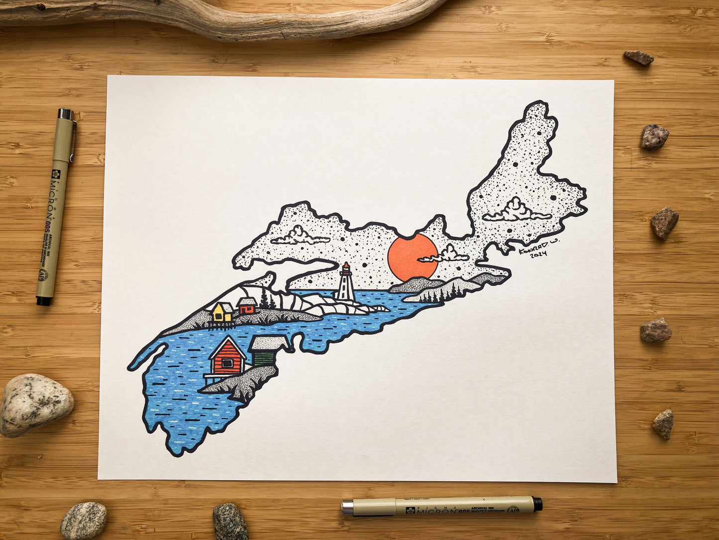 The Province of Nova Scotia - Pen and Ink PRINT