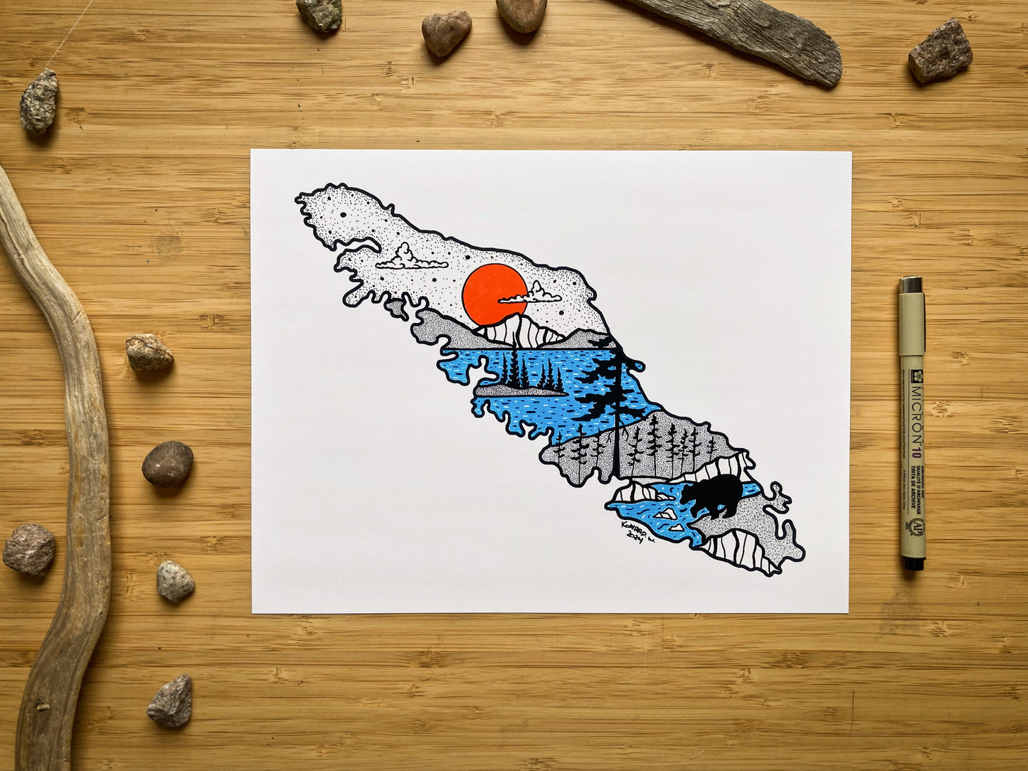 Vancouver Island - Pen and Ink PRINT