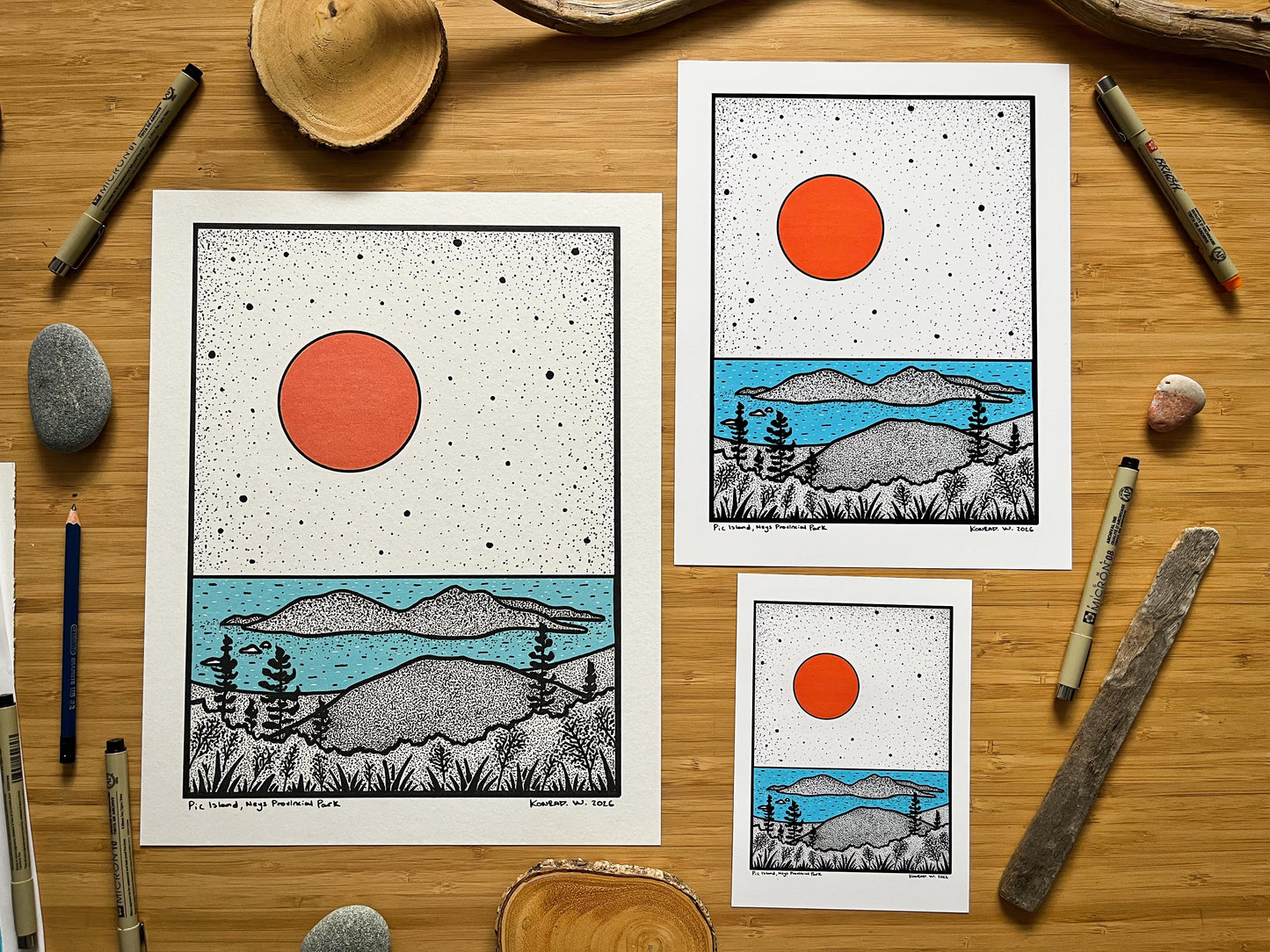 Neys Provincial Park, Pic Island - Pen and Ink PRINT