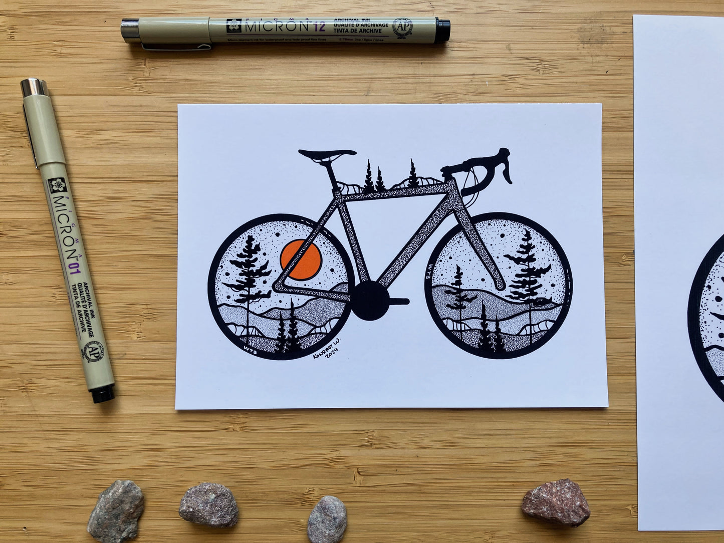 Road Bike - Pen and Ink PRINT (2024 Design)