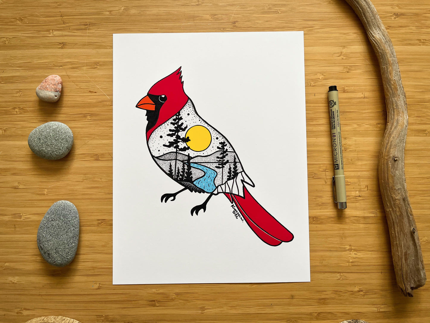 Cardinal - Pen and Ink PRINT