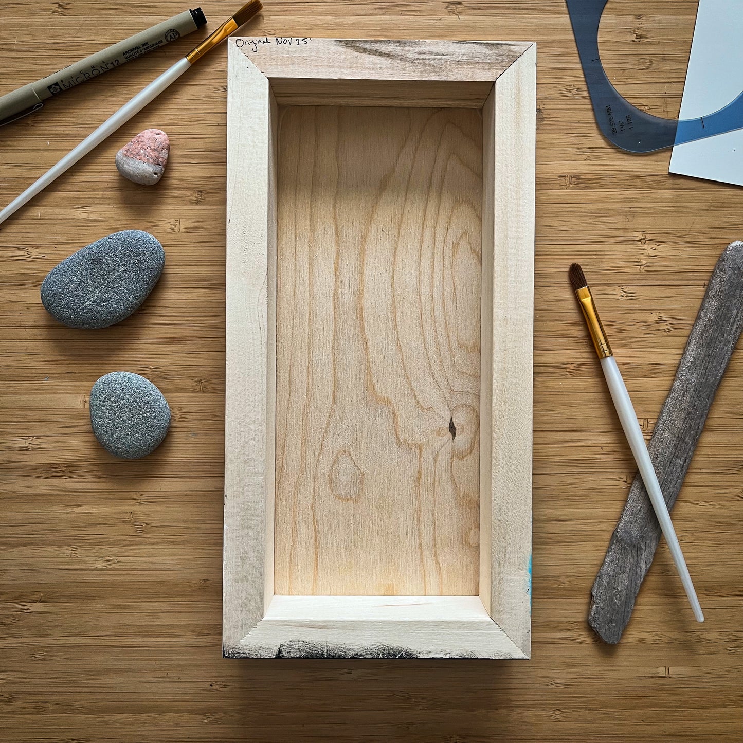 The Curious Bear - ORIGINAL 6x16 Wood Panel Illustration