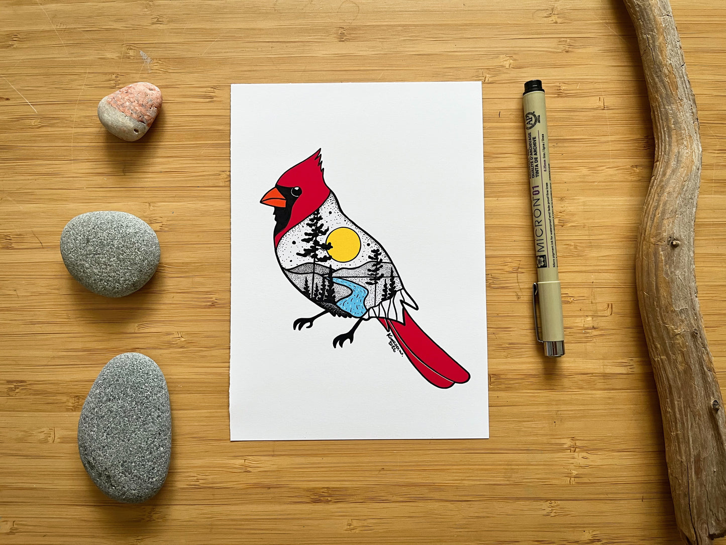 Cardinal - Pen and Ink PRINT