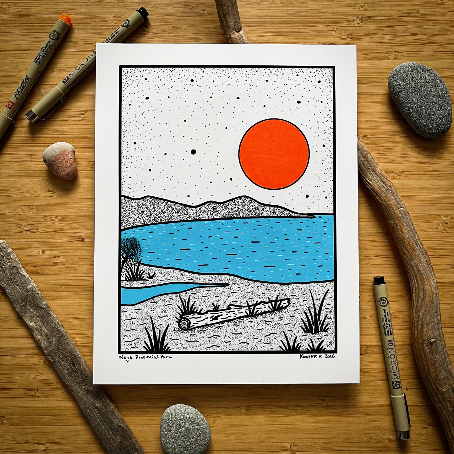 Neys Provincial Park - Pen and Ink PRINT