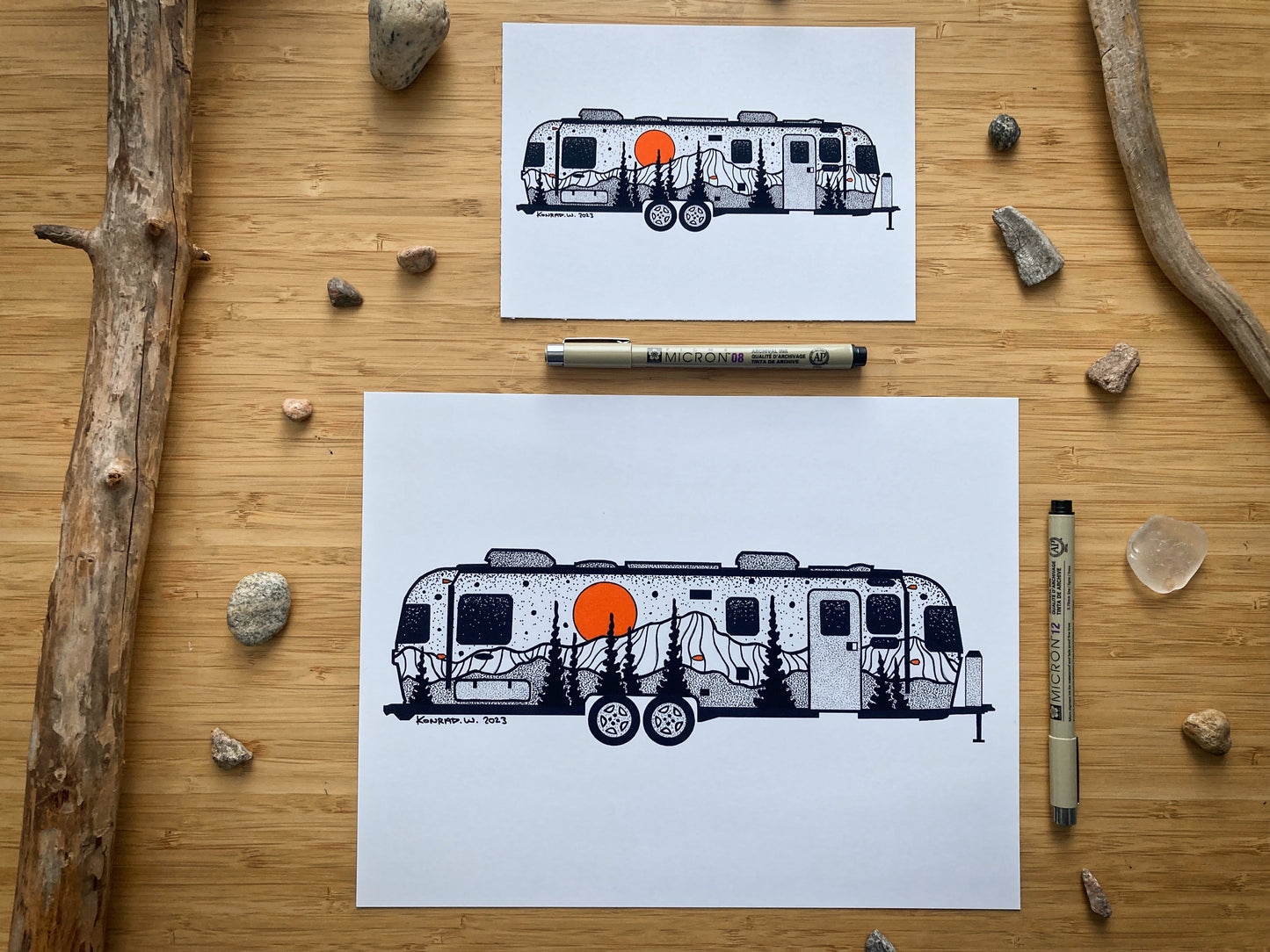 Airstream Trailer - Pen and Ink PRINT (2023)
